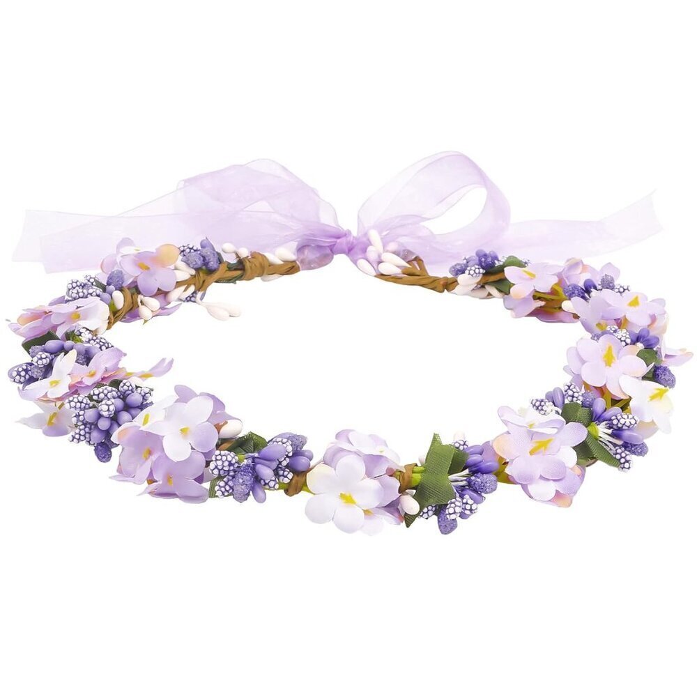 Flower Crown Handmade Silk Flowers Adjustable Lightweight for Weddings